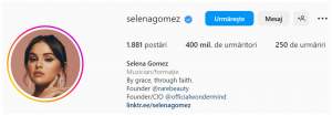 Selena Gomez, prima femeie care a ajuns la 400 de milioane de următori în mediul online. Artista a depășit nume mari din industrie