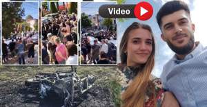 Imagini sfâșietoare de la înmormântarea Ionelei și a lui George, tinerii morți în accidentul din Vaslui! Familia și prietenii i-au condus pe ultimul drum / VIDEO