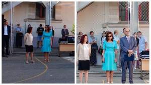 Carmen Iohannis în prima zi de școală. Prima Doamnă a purtat o rochie turcoaz