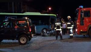 Accident grav în Voluntari. Un motociclist care circula regulamentar a fost spulberat de un autobuz / FOTO
