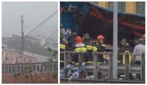 VIDEO / Dezastru în Genova! Pod suspendat prăbușit cu autoturismele care circulau pe carosabil
