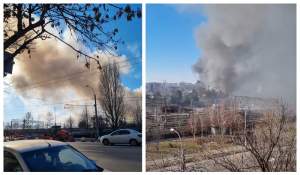 Incendiu puternic în București, după ce două vagoane au luat foc în zona de triaj dintre Gara Basarab și Podul Grant. Au fost trimise mesaje RO-Alert