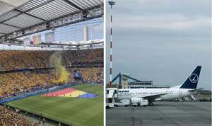 Românii care au mers să susțină echipa României în Germania, blocați pe aeroportul din Frankfurt! Avionul are întârziere de ore bune