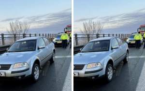Incident grav, în această dimineață, pe autostrada A1, Pitești-București. Un bărbat a murit, după ce mașina sub care lucra a căzut peste el / FOTO
