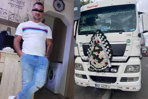 Imagini sfâșietoare de la înmormântarea lui Alex Nițu, tânărul de 25 de ani găsit mort în cabina TIR-ului! Zeci de camioane pline de coroane l-au condus pe ultimul drum / VIDEO