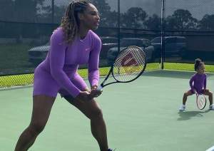 Serena Williams, primul antrenament alături de fiica sa! Micuța Alexis are doar doi ani / FOTO