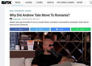 Cum făceau frații Andrew și Tristan Tate afaceri sub nasul autorităților! / „Cobra”: „Am ales România fiindcă prefer o țară în care corupția este accesibilă tuturor”