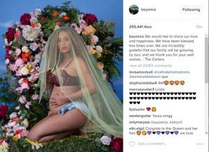 FOTO / Beyonce e însărcinată! A făcut publică prima poză cu burta de gravidă