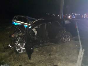 Accident cumplit în Brăila. O mașină de poliție a fost spulberată de un tânăr de 18 ani, care conducea un autoturism furat / FOTO
