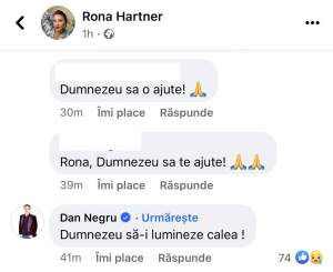 Dan Negru, mesaj emoționant pentru Rona Hartner! Artista are nevoie de rugăciuni: ”Dumnezeu să...” / FOTO