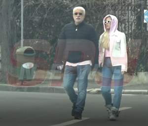 VIDEO PAPARAZZI / Îi despart 34 de ani, dar se iubesc ca doi „porumbei”! Adrian Sârbu şi iubita tinerică au angajat un dur să le păzească relaţia