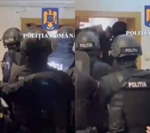 Scene șocante într-un bloc din Capitală! Un bărbat care se baricadase în casă a atacat cu maceta mascații care au intrat peste el / VIDEO