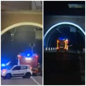 Accident devastator într-un tunel din Italia! Patru persoane au ars de vii într-o ambulanță / FOTO