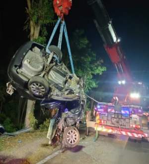 Accident revoltător în Brăila. Un șofer drogat și cu permisul suspendat s-a răsturnat cu mașina / FOTO