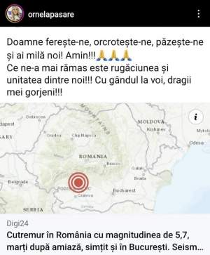 Vedetele din showbiz-ul românesc reacționează în urma cutremurului de astăzi, din România. Ce au postat imediat după seism: „Ce ne-a mai rămas…” / FOTO