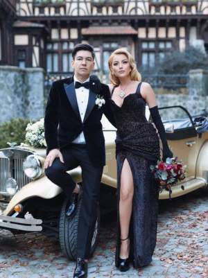 Elena Gheorghe și soțul ei, nași de cununie pentru doi prieteni dragi. Ce ținute spectaculoase a purtat artista la nuntă / FOTO