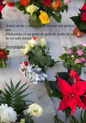 S-au împlinit doi ani de la moartea lui Cornel Galeș. Mesajul emoționant postat de Sasha, fiica lui vitregă: ”Te voi iubi mereu”