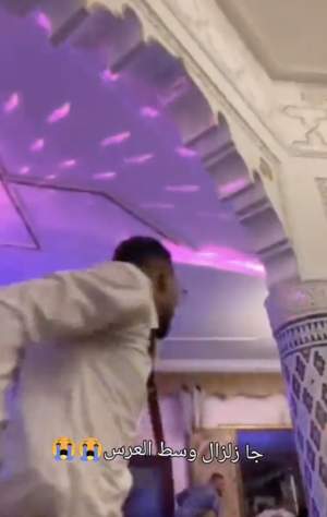Nuntă întreruptă de cutremurul din Maroc. Imagini dezolante cu invitații care au fugit disperați din restaurant din cauza seismului / VIDEO