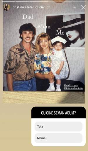 Cristina Ștefan, imagine emoționantă alături de părinții ei. Cum arăta soția actorului Denis Ștefan în copilărie / FOTO