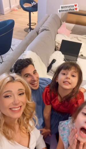 Iubitul Andreei Bălan, moment emoționant alături de fiicele ei! Victor Cornea și micuțele ei au impodobit bradul / FOTO