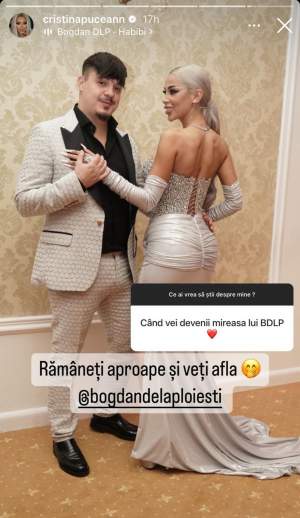 Cristina Pucean a vorbit despre nunta cu Bogdan de la Ploiești cu doar câteva ore înainte să apară imagini virale cu ea alături de alt bărbat: „Rămâneți...” / FOTO