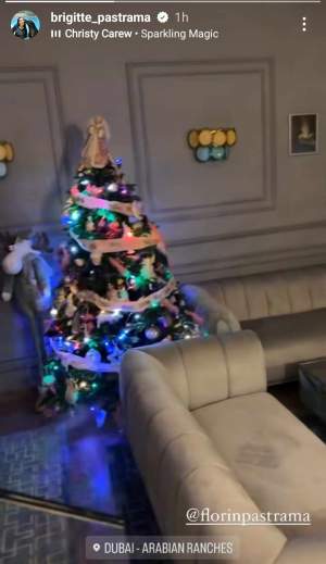 Brigitte Pastramă se pregătește de Crăciun în Dubai! Imagini de senzație cu bradul și casa de lux ale brunetei / VIDEO