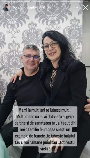 Bogdan de la Ploiești o sărbătorește pe mama lui. Ce mesaj emoționant i-a transmis artistul: „Mulțumesc că mi-ai dat viață!” / FOTO