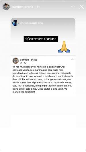 Carmen Tănase, apel urgent: "Vă rog mult" Actrița le-a cerut ajutorul fanilor