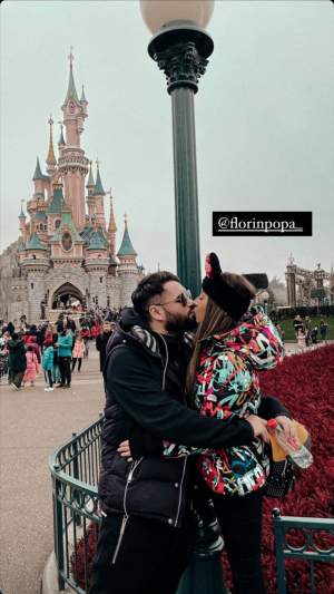 Nicole Cherry și Florin Popa, sărut pasional la Paris. ”Porumbeii” au imortalizat momentul la Disneyland / FOTO