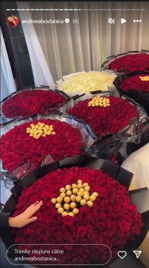 Andreea Bostănică, răsfățată cu buchete de flori și cadouri de lux. S-a lăudat și cu un ceas al cărui preț pornește de la 11.000 de dolari / FOTO