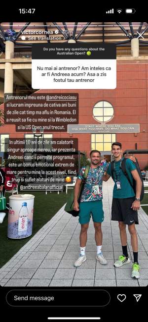 Victor Cornea lămurește! Ce spune sportivul după ce a fost acuzat că îl antrenează Andreea Bălan pentru competiții / FOTO