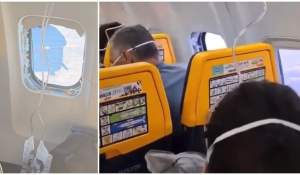 Ce s-a întâmplat la bordul avionului Ryanair după ce un geam s-a spart în timpul zborului. Soția pasagerului rănit: „L-am apucat de picioare, am crezut că vom muri amândoi”