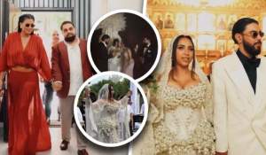 Imagini SPECTACULOASE de la nunta fiului lui Florin Salam. Petrecere împărătească. Mirii au purtat ținute regale. Nici soacra mare, Roxana, nu s-a lăsat mai prejos. Superbă a fost și nașa / GALERIE FOTO