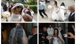 Primele imagini de la nunta lui Nazare! Maria Mihali a strălucit într-o rochie de mireasă de tip prințesă