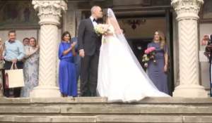 Primele imagini de la nunta lui Nazare! Maria Mihali a strălucit într-o rochie de mireasă de tip prințesă
