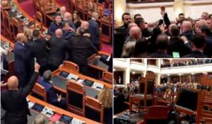 Bătaie în toată regula în Parlament, și-au împărțit pumni și picioare! Imaginile RUȘINII, de la ce s-au luat VIDEO ȘOC