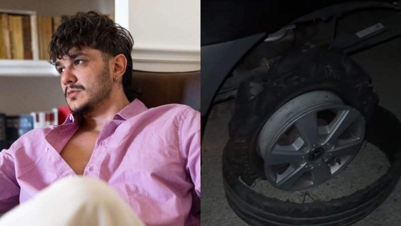 Vlad Drăgulin a avut parte de un incident în Sibiu. Cauciucul mașinii sale a explodat