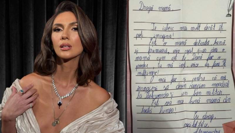 Scrisoarea impresionantă pe care Adela Popescu a primit-o de la fiul cel mare. Vedeta s-a emoționat profund