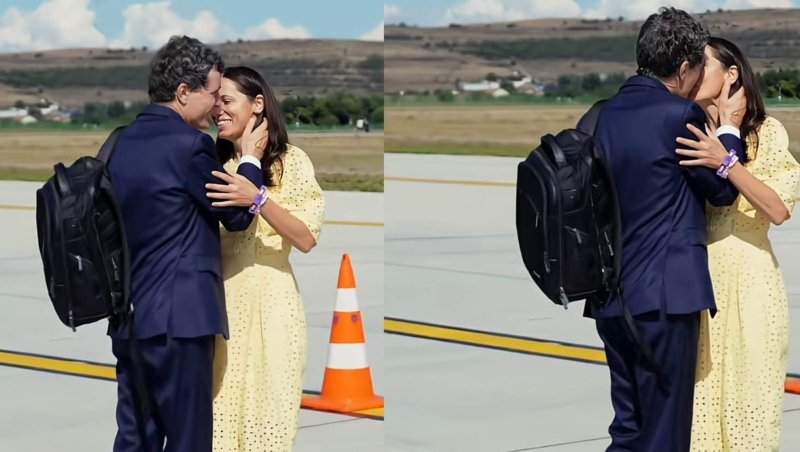 Imagini romantice cu Mirabela Grădinaru și Nicușor Dan! Președintele României și Prima Doamnă s-au sărutat pe pista aeroportului