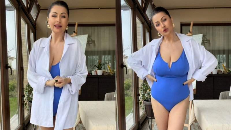 Gabriela Cristea, imagini explicite! Cum arată într-un costum de baie de un albastru infinit