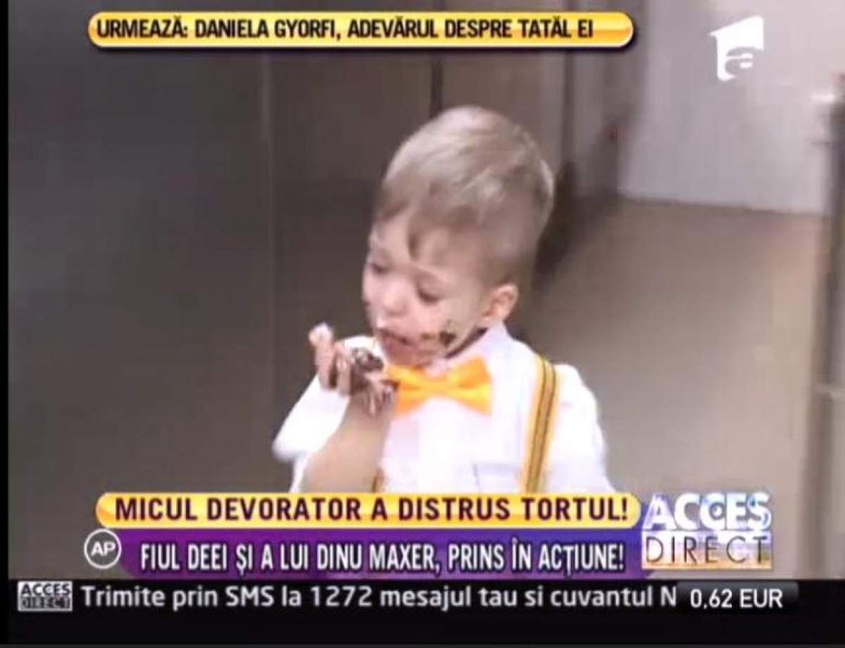 Fiul lui Dinu Maxer i-a distrus petrecerea aniversară tatălui!  I-a dat tortul  pe jos şi s-a mânjit din cap până în picioare