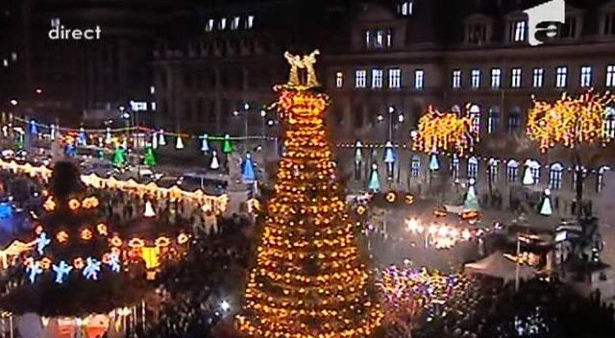 VIDEO S-au aprins luminile de Crăciun în Bucureşti! Uite cât de frumoasă este Capitala