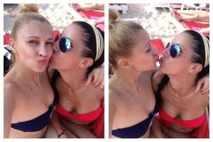Lora, sărut fierbinte cu o femeie, pe plajă!