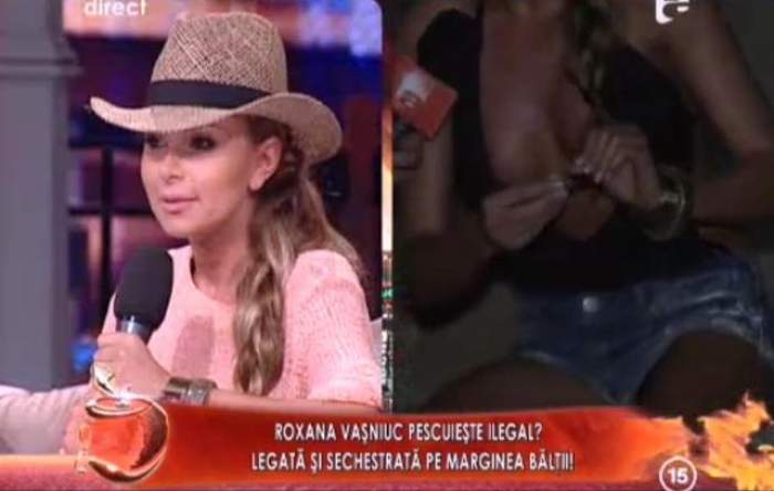 Roxana Vaşniuc extrem de indecentă pe marginea bălţii!