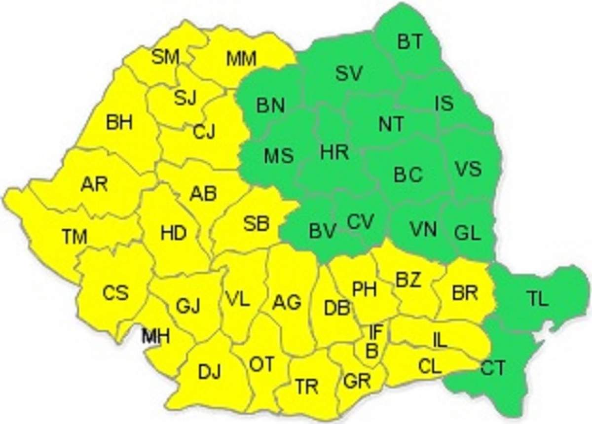 COD GALBEN, urmează zile toride! Vezi prognoza meteo pentru zilele următoare!