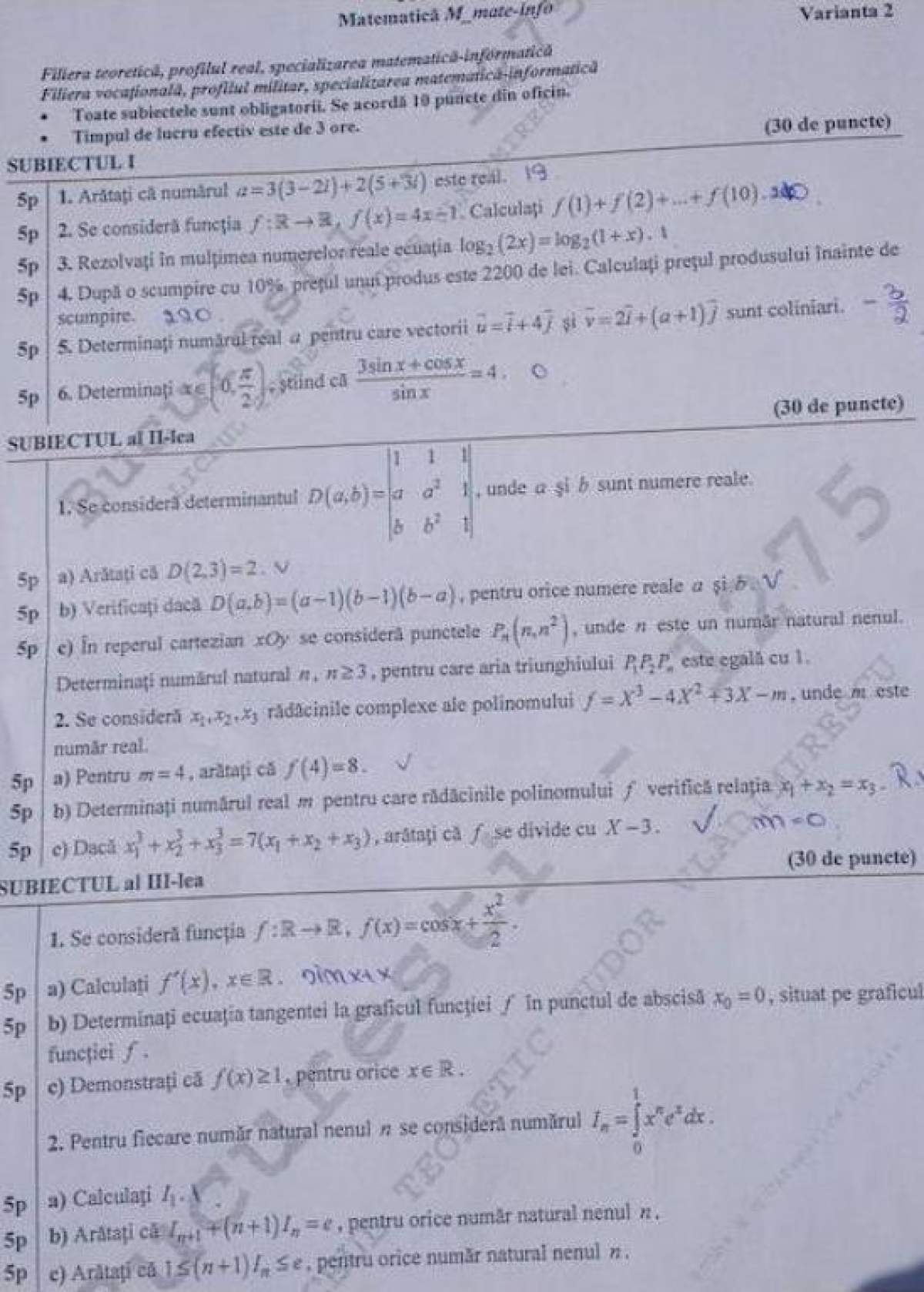 Crezi că poţi să rezolvi asta? Vezi aici ce subiecte s-au dat astăzi la BAC la matematică şi istorie!