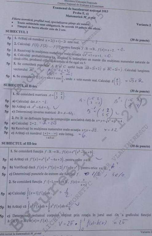 Crezi că poţi să rezolvi asta? Vezi aici ce subiecte s-au dat astăzi la BAC la matematică şi istorie!