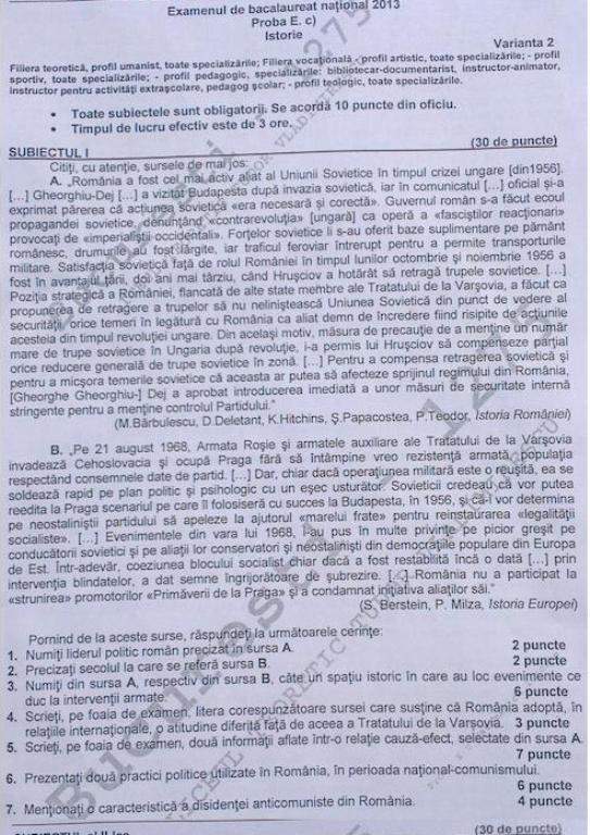Crezi că poţi să rezolvi asta? Vezi aici ce subiecte s-au dat astăzi la BAC la matematică şi istorie!