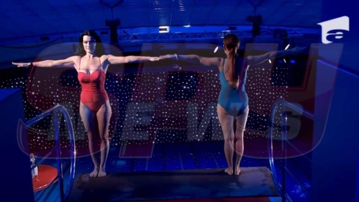 Emilia Ghinescu și Silvia de la Vegas au făcut un duet direct în piscină