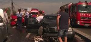 Accident în lanţ pe Podul Otopeni! Două persoane au fost rănite grav!